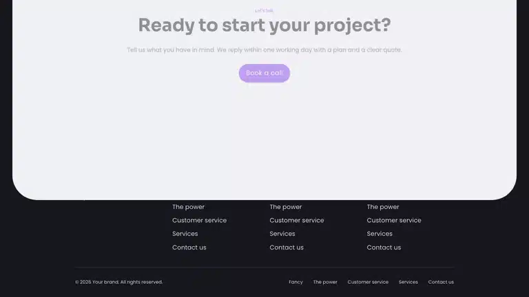 Footer curtain template