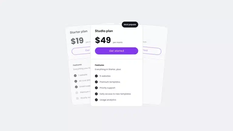 Pricing fan template
